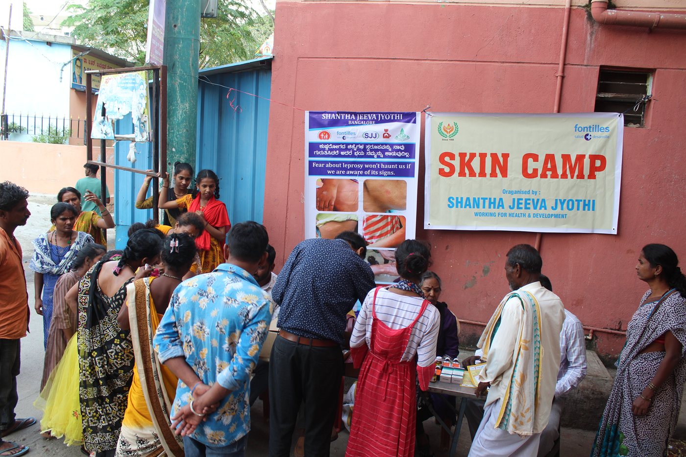 Skin care camp consultation in informal settlement